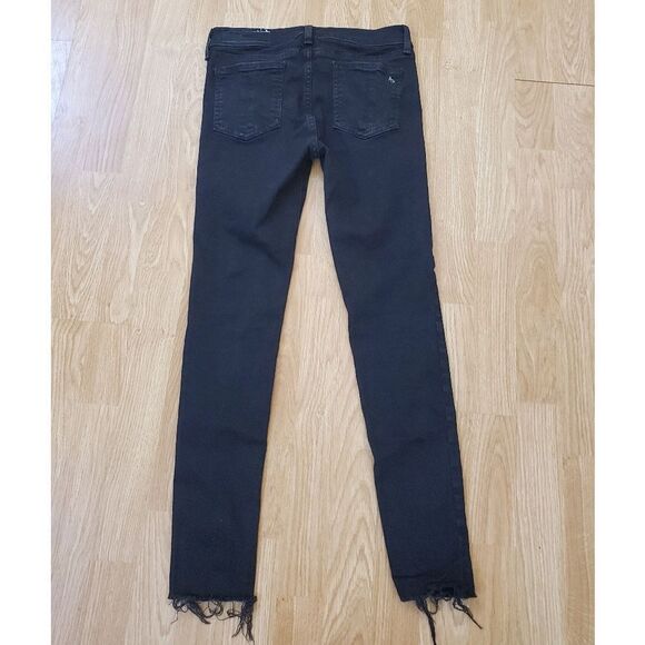 Rag & Bone Ankle Skinny Raw Hem Jeans - size 27 in Black. - Picture 6 of 14